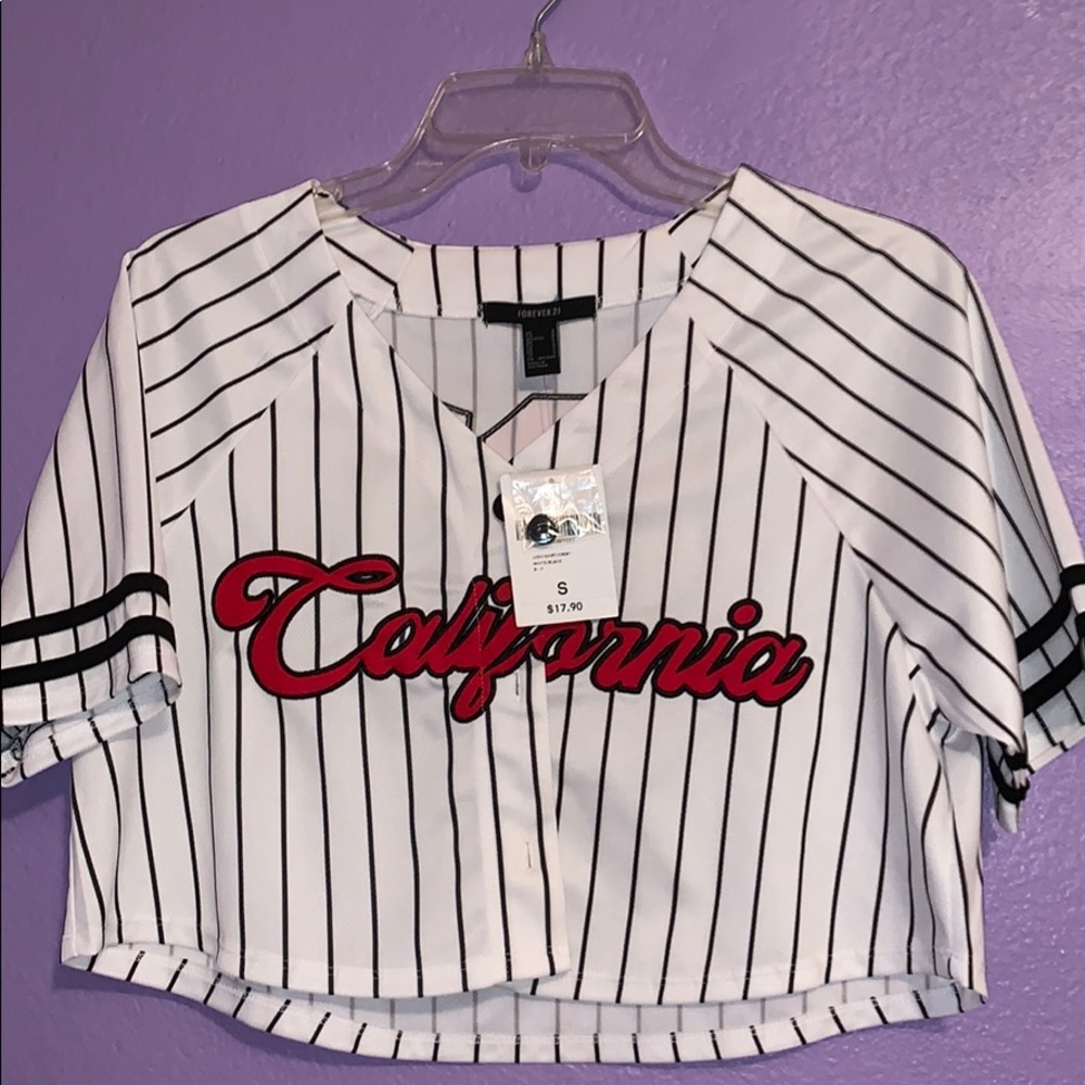 California baseball jersey crop top